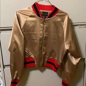 Forever21 Bronze Gold Bomber Casual Jacket
